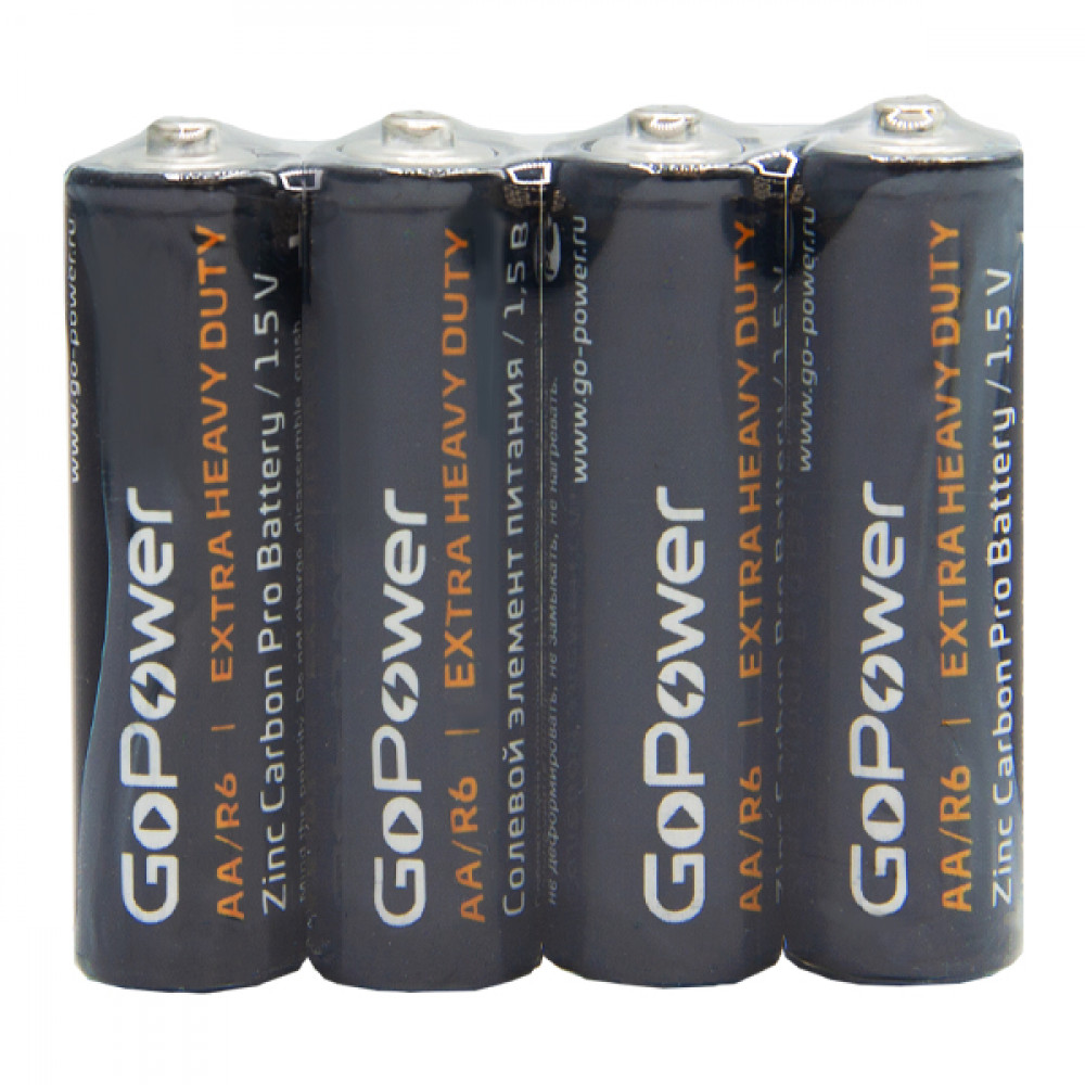 00-00015592 Carbon Zinc PRO Элемент питания AA/R6 солевой 1.5В, 4шт, GoPower