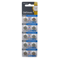 Элемент питания GoPower 00-00017858 Power Alkaline, G13/LR1154/LR44/357A/A76, 1.5В, щелочной, 10шт
