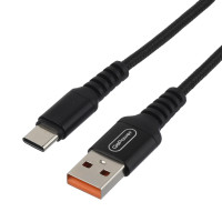 Кабель GoPower 00-00022791, GP02T USB (m)-Type-C (m) 1.0м 2.4A, нейлон, черный