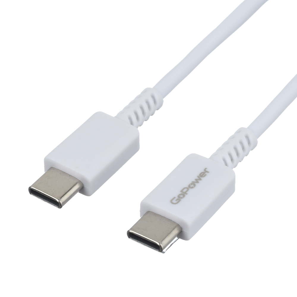 Кабель GoPower 00-00022803, GP20TT Type-C (m)-Type-C (m) 1.0м 100W, белый