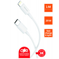 Кабель GoPower 00-00022804, GP10TL Lightning (m)-Type-C (m) 1.0м, белый