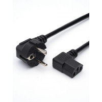 Кабель питания GoPower 00-00024536, евровилка-C13 (f) 1.8м ПВХ 0.75мм угловой, черный