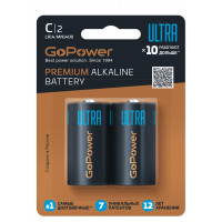 Элемент питания GoPower 00-00026398 Ultra, LR14 C Alkaline 1.5В, 2шт