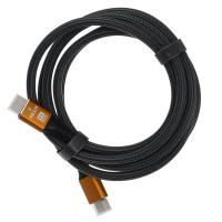 Кабель GoPower 00-00027311, Ultra High Speed HDMI (m)-HDMI (m) 2.0м нейлон ver.2.1 8K 60Hz, серый