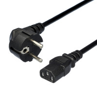 Кабель питания евровилка GoPower 00-00027328, CEE 7/7-C13 (f) 3.0м, ПВХ 0.75мм, черный