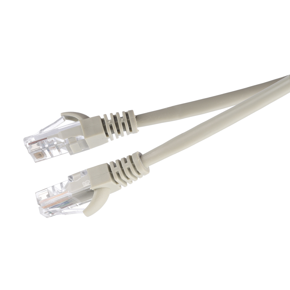 Патч-корд GoPower 00-00027471, RJ-45 (m)-RJ-45 (m) 0.5м кат.5е ПВХ 26AWG, серый, в пакете