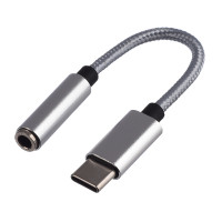Переходник GoPower 00-00027481, AUX 3.5мм (f)-Type-C (m), 0.1м ПВХ белый