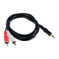 Кабель GoPower 00-00027488, AUX 3.5мм-2xRCA 1.5м ПВХ черный в пакете