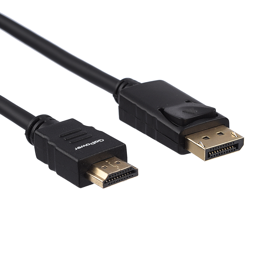 Кабель GoPower 00-00027493, DisplayPort (m)-HDMI (m) 1.8м ПВХ ver.2.0, черный
