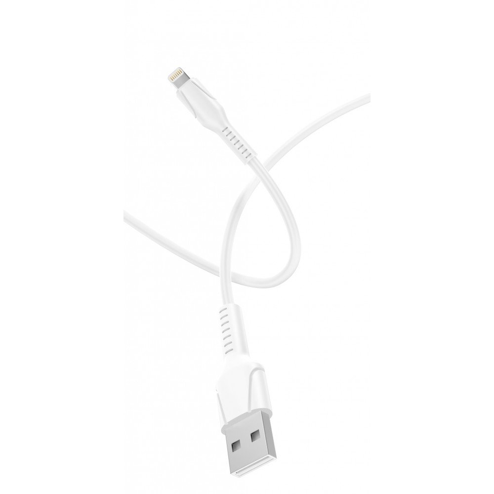 00-00028368 Кабель GP21L USB (m)-Lightning (m) 2.4A силикон белый, GoPower