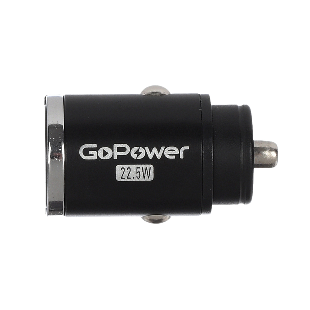 Автомобильное З/У GoPower 00-00028409, GPQC12 1USB+1Type-C 22.5W Mini черный
