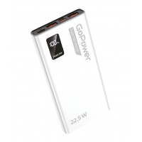 Внешний аккумулятор GoPower 00-00029658, PB03-10 10000mAh 3.0A 22.5W 2USB/Type-C белый