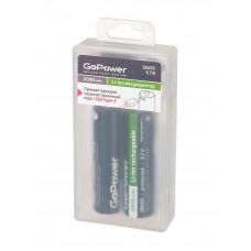 00-00031393 Аккумулятор Li-ion ICR18650 3.7В 2000мАч Type-C, 2шт, GoPower