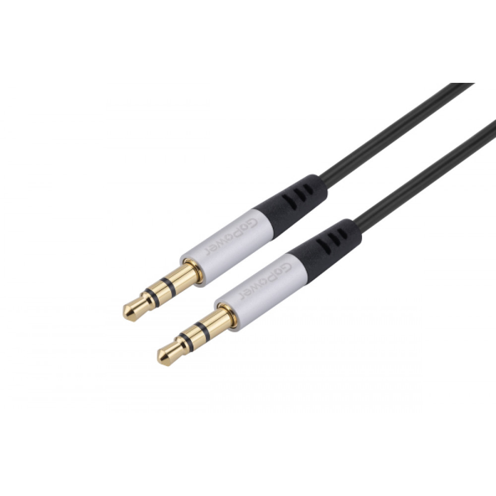 Кабель GoPower 00-00032068, AUX Jack 3.5мм(m)-Jack 3.5мм(m), 5м, ПВХ