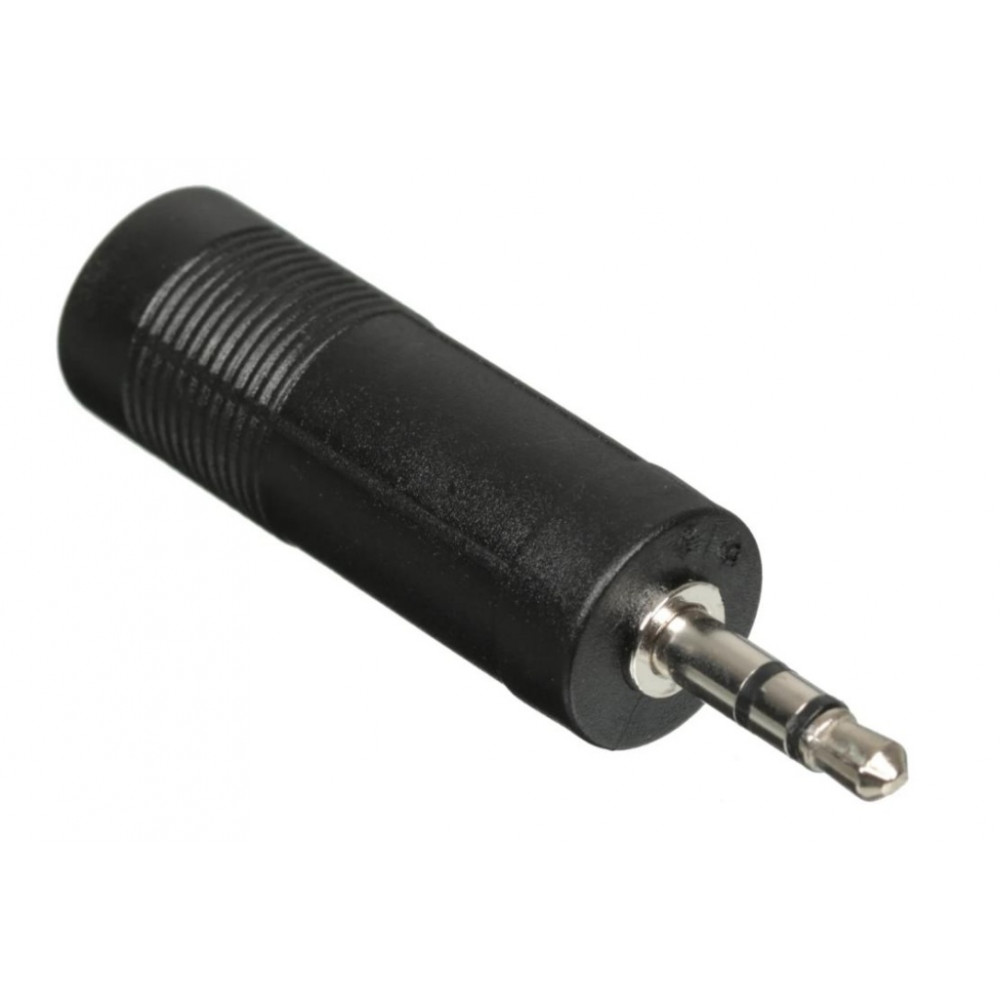 Переходник GoPower 00-00032069, Jack 3.5мм(m)-Jack 6.3мм(f) черный
