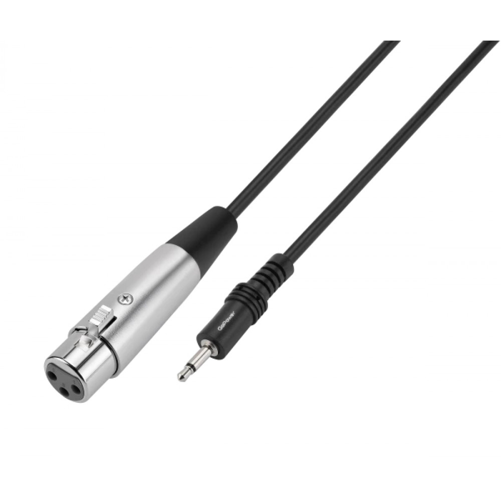 00-00032070 Кабель AUX Jack 3.5мм (m)-XLR 3м ПВХ черный, GoPower