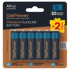 00-00035161 Ultra Элемент питания LR6 AA BL10+2 щелочной 1.5V, GoPower
