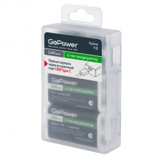 00-00037260 Аккумулятор бытовой Крона БОКС2 Li-ion 9V 1100mAh Type-C, GoPower