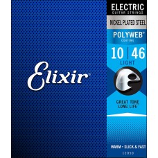12050 POLYWEB Комплект струн для электрогитары, Light, никелированная сталь, 10-46, Elixir
