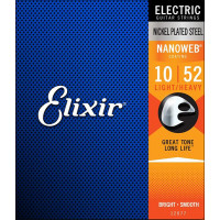 Комплект струн для электрогитары Elixir 12077 NANOWEB, Light, 10-52