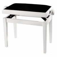 Банкетка фортепианная GEWA Deluxe White Matt Black Cover