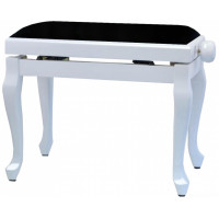 Банкетка фортепианная GEWA Deluxe Classic White high gloss Black Cover