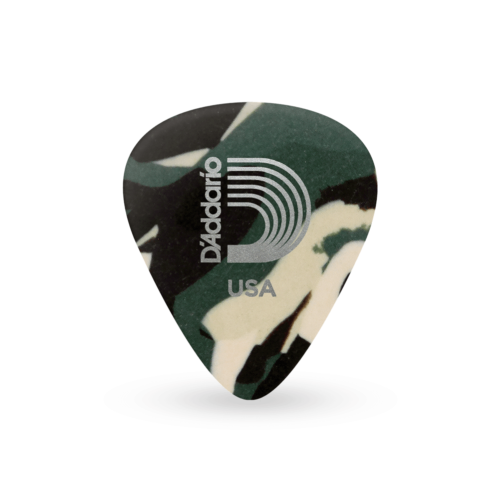 1CCF2-10 Camouflage Медиаторы, целлулоид, 10шт, тонкие, камуфлажная расцветка, Planet Waves
