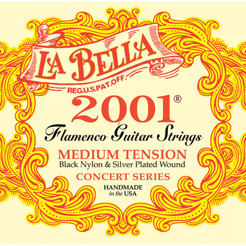 2001FM-Flamenco-Medium Комплект струн для фламенко гитары, среднее нат, посеребр., La Bella