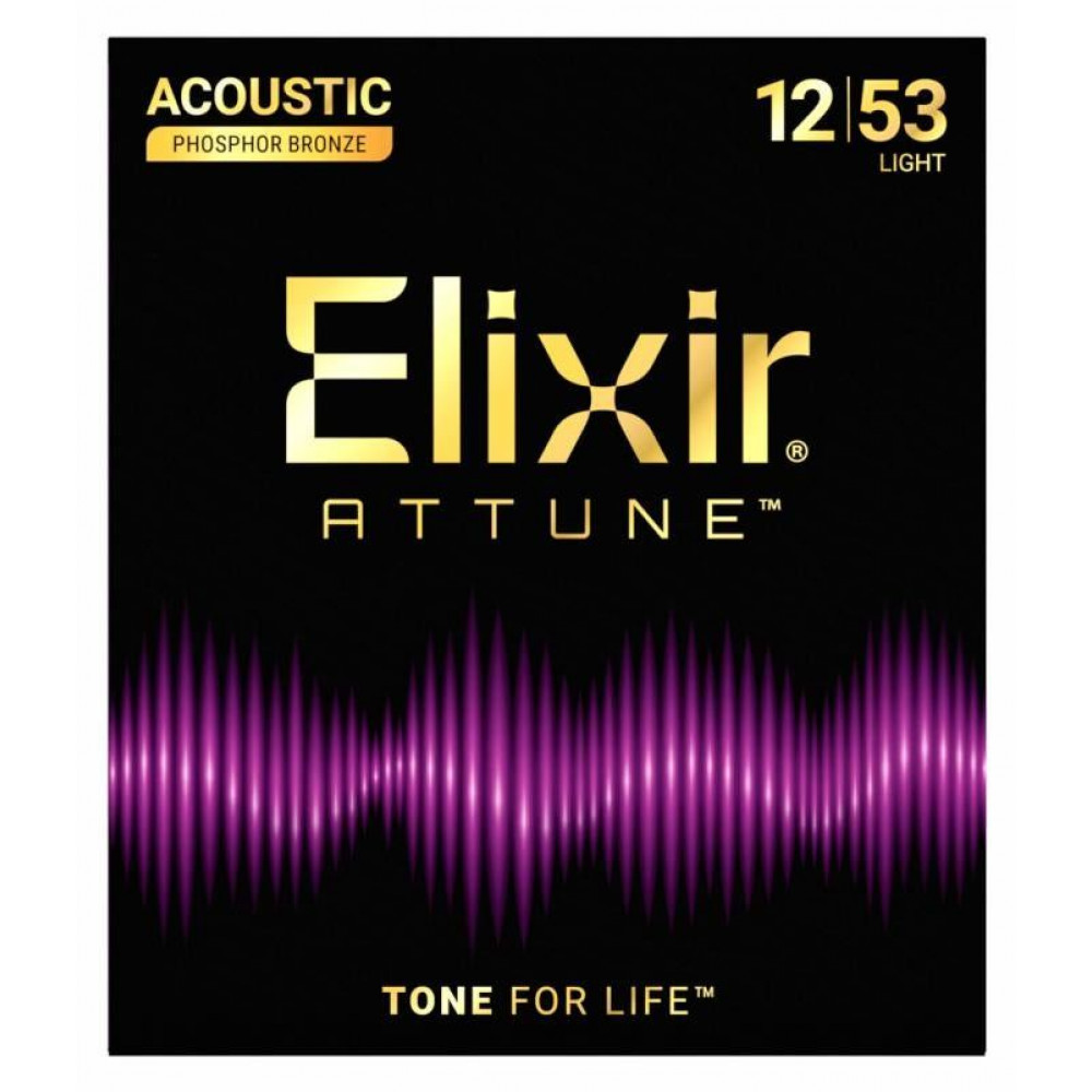 Комплект струн для акустической гитары Elixir 21052 Attune, фосфорная бронза, с покрытием, 12-53