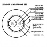 Кабель микрофонный симметричный SHNOOR 226BLK-100m, 2x0.26мм, d6, 100м