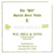 W.E. HILL & SONS cтруна для скрипки E (Ми), Medium среднее натяжение, сталь, на конце шарик