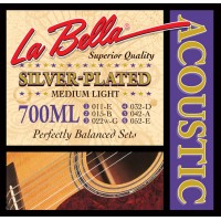 700ML Комплект посеребренных струн для акустической гитары 011-052 La Bella
