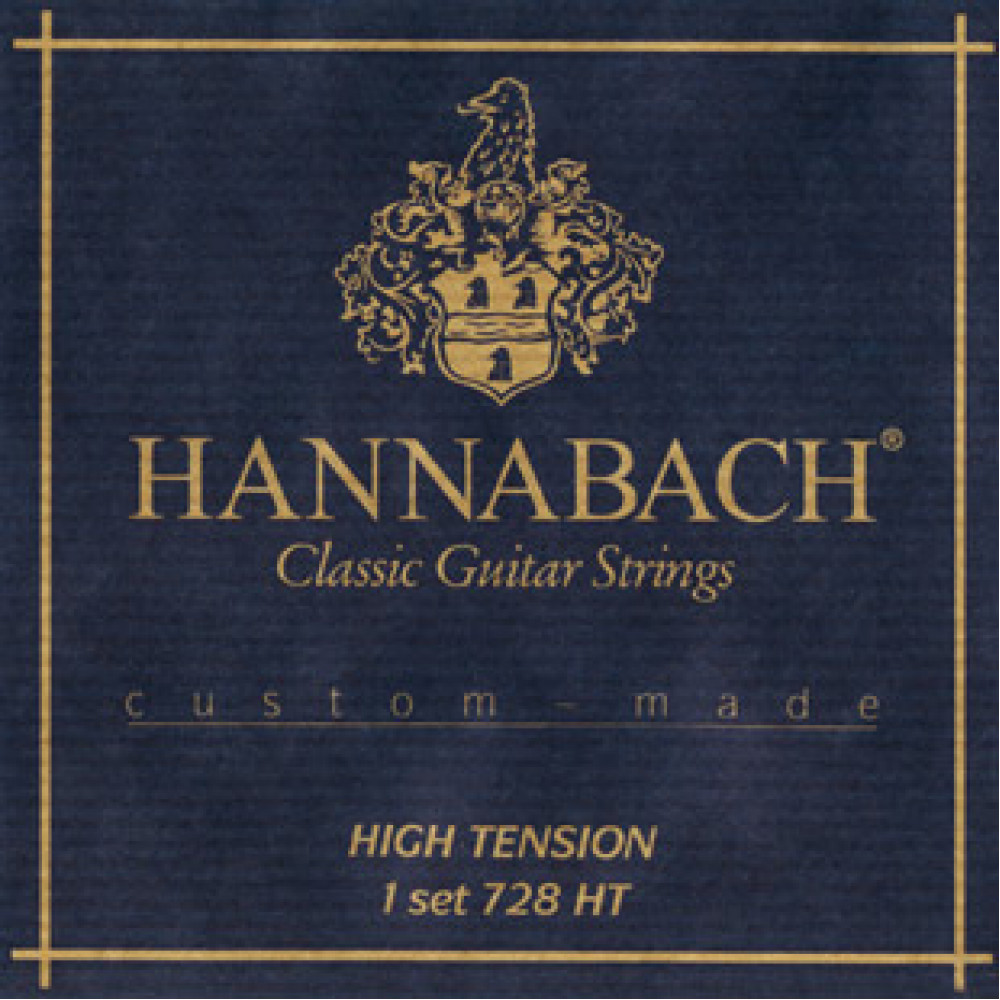 728HT Custom Made Blue Комплект струн для классической гитары, сильное натяжение, Hannabach