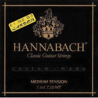 Комплект струн для классической гитары Hannabach 728MTC CARBON Custom Made, карбон/посеребренные