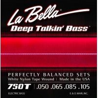 750T Комплект струн для бас-гитары с белым нейлоном 050-105 La Bella