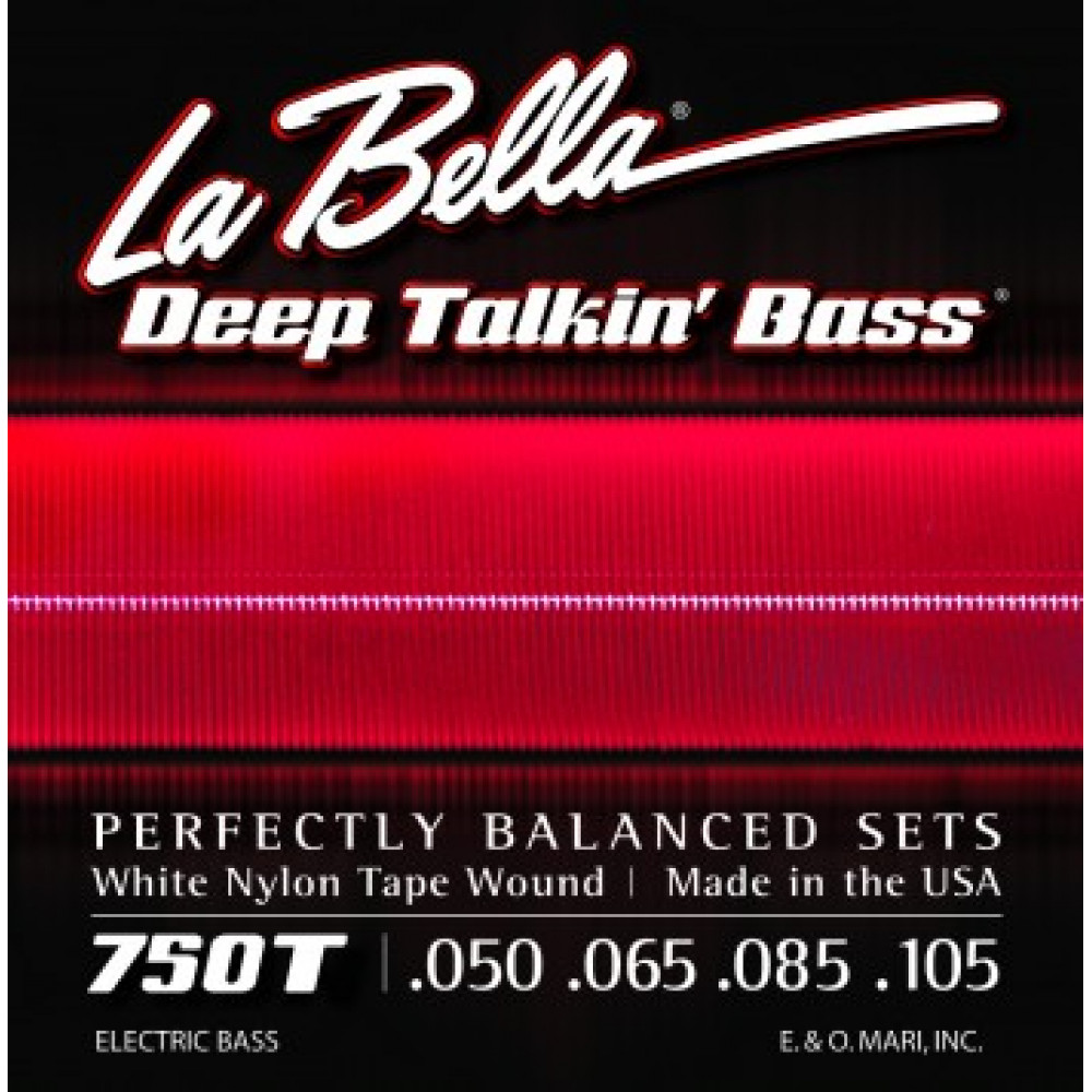 750T-B Deep Talkin' Bass Комплект струн для 5-струнной бас-гитары, белый нейлон, 50-135, La Bella