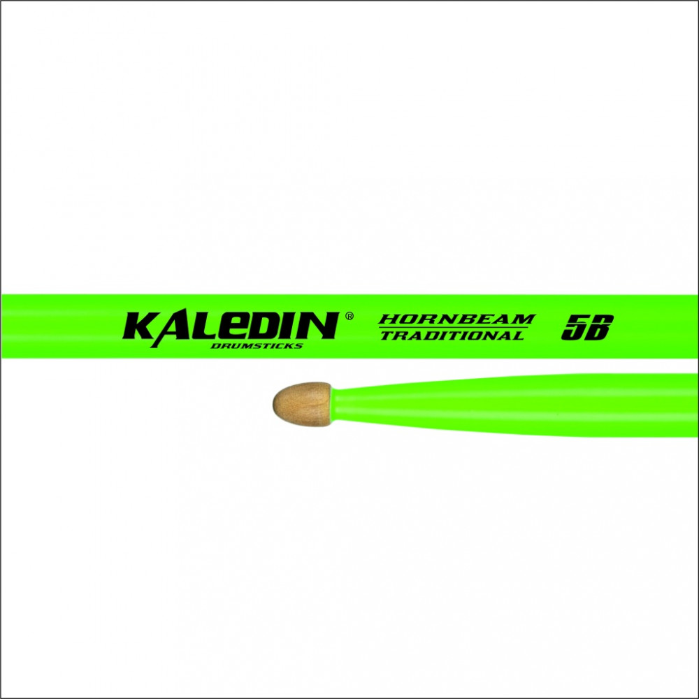 7KLHBGN5B 5B Барабанные палочки, граб, флуоресцентные ярко-зеленые, Kaledin Drumsticks