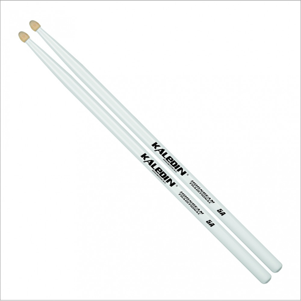 7KLHBW5B 5B Барабанные палочки, граб, деревянный наконечник, белые, Kaledin Drumsticks