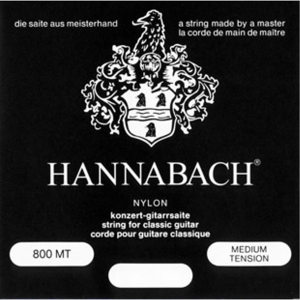 800MT Black SILVER PLATED Комплект струн для классической гитары, нейлон/посеребренные Hannabach