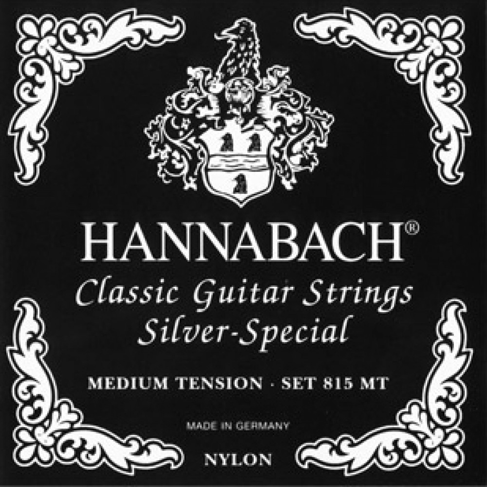 Комплект струн для классической гитары нейлон/посеребренные Hannabach 815MT Black SILVER SPECIAL