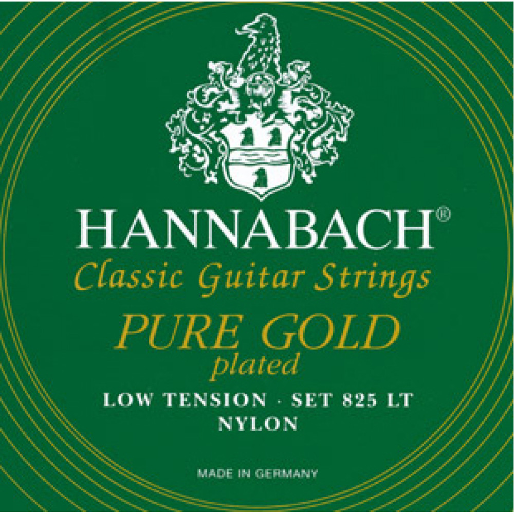 825LT Green PURE GOLD Комплект струн для классической гитары нейлон/позолоченные Hannabach