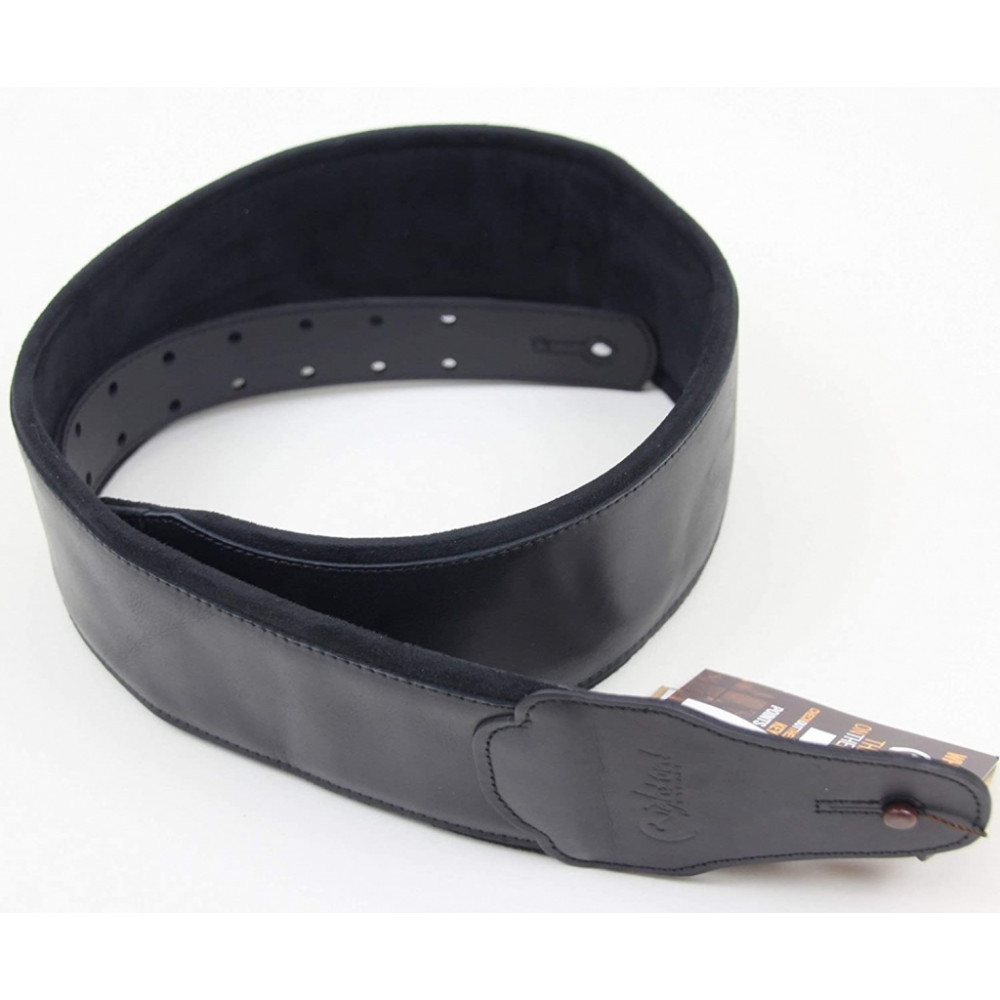 8401010030704 Lethercraft Smooth Black Ремень для гитары, RightOn Straps