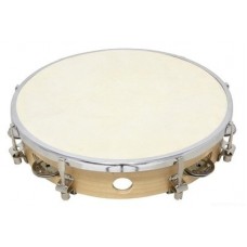 GEWA Tambourine 8" тамбурин, кожа, деревянное кадло, металлические бубенцы, настраиваемый