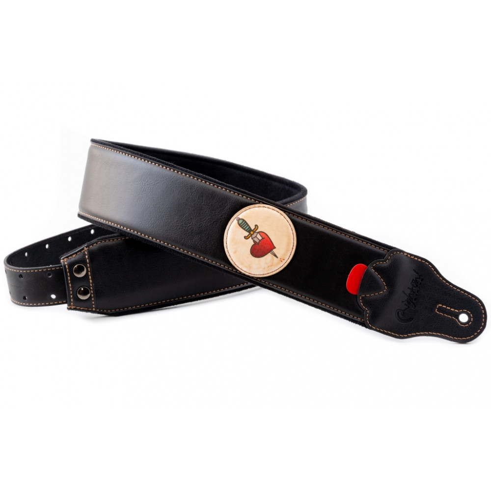 8419612002388 Groove Old School Heart Ремень для гитары, текстиль/синтетика, RightOn Straps