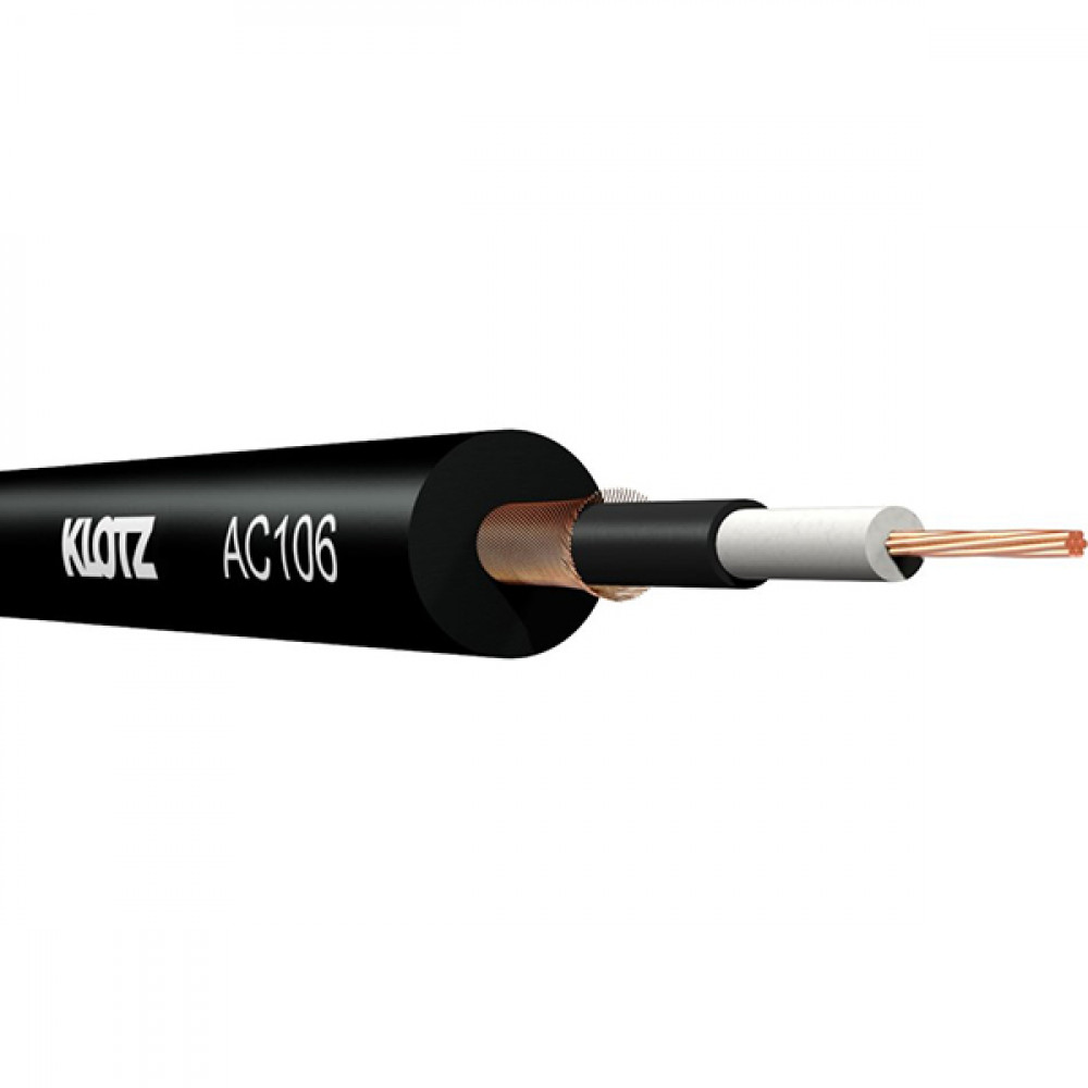 AC106SW.050 Кабель акустический 0,22мм2, небалансный, 50м, черный, Klotz