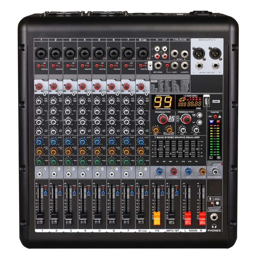 Активный Микшерный пульт LAudio AG-8P, 8 каналов, серия PRO