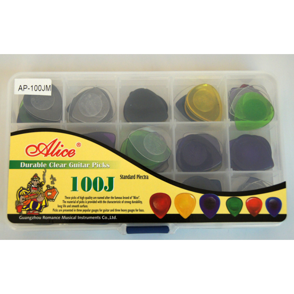 AP-100JM Коробка медиаторов 100шт, стандартная капля,  Alice