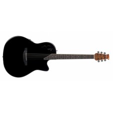 Applause AE44II-5S Elite Mid Cutaway Black Satin электроакустическая гитара, цвет черный матовый, производство Китай