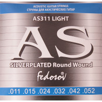 Комплект струн для акустической гитары Fedosov AS311 Silverplated Round Wound, п/медь, 11-52