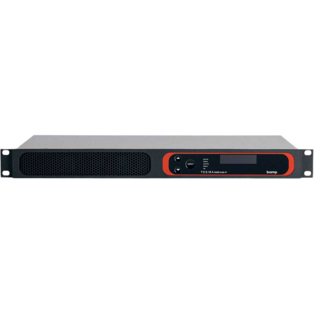 Аудиопроцессор BIAMP [TesiraFORTE AVB VT] (DSP): 12х8 (128 x 128 AVB); 12 вх. c AEC. 8 вых., 8 CH по USB, 2-канальный VoIP-интерфейс SIP (RJ-45) + телефонный интерфейс FXO (RJ-11), OLED-дисплей, Ethernet, RS-232. ПО Tesira. Logic I/O. 1U.